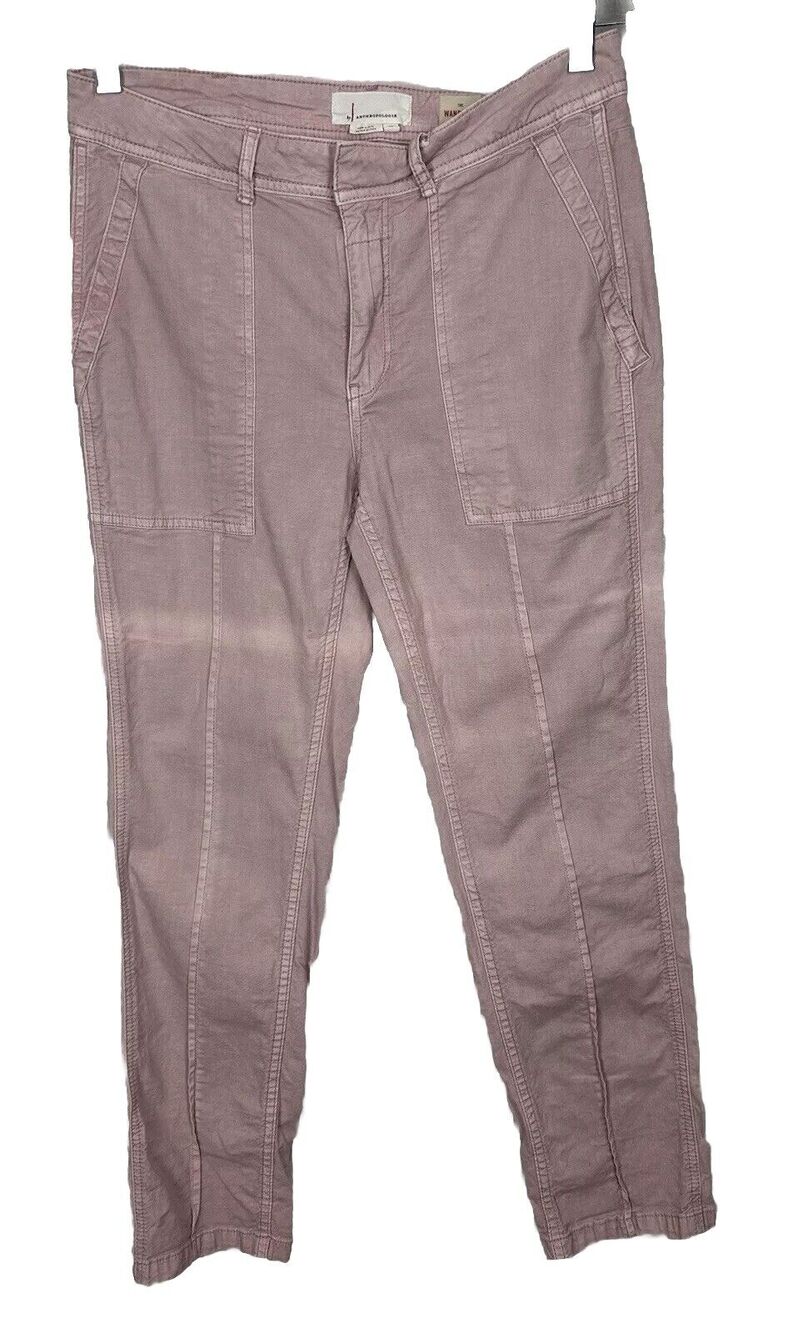 Anthropologie Women’s Light Pink The Wanderer Utility Pants Belt Size 27 Flawed